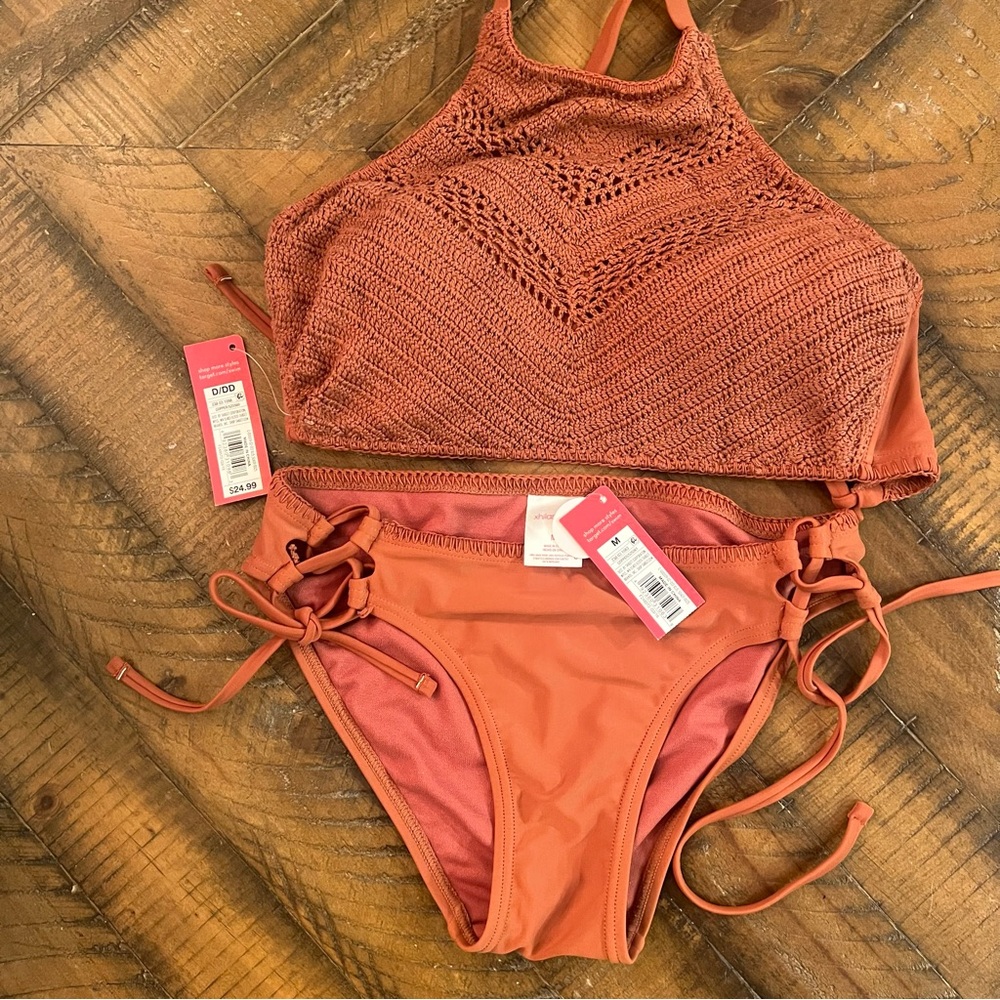 Orange Crochet Bikini Set
